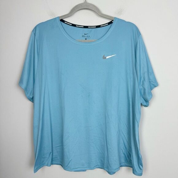 NIKE | Blue Dri Fit Short Sleeve Athletic Tee Women’s Plus Size 1X-Large - Picture 1 of 9